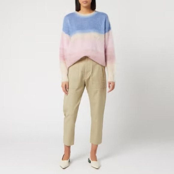 Isabel Marant Etoile Raluni Cropped Pouch Pocket Pants in Light Beige 34 US 2 - Picture 2 of 16